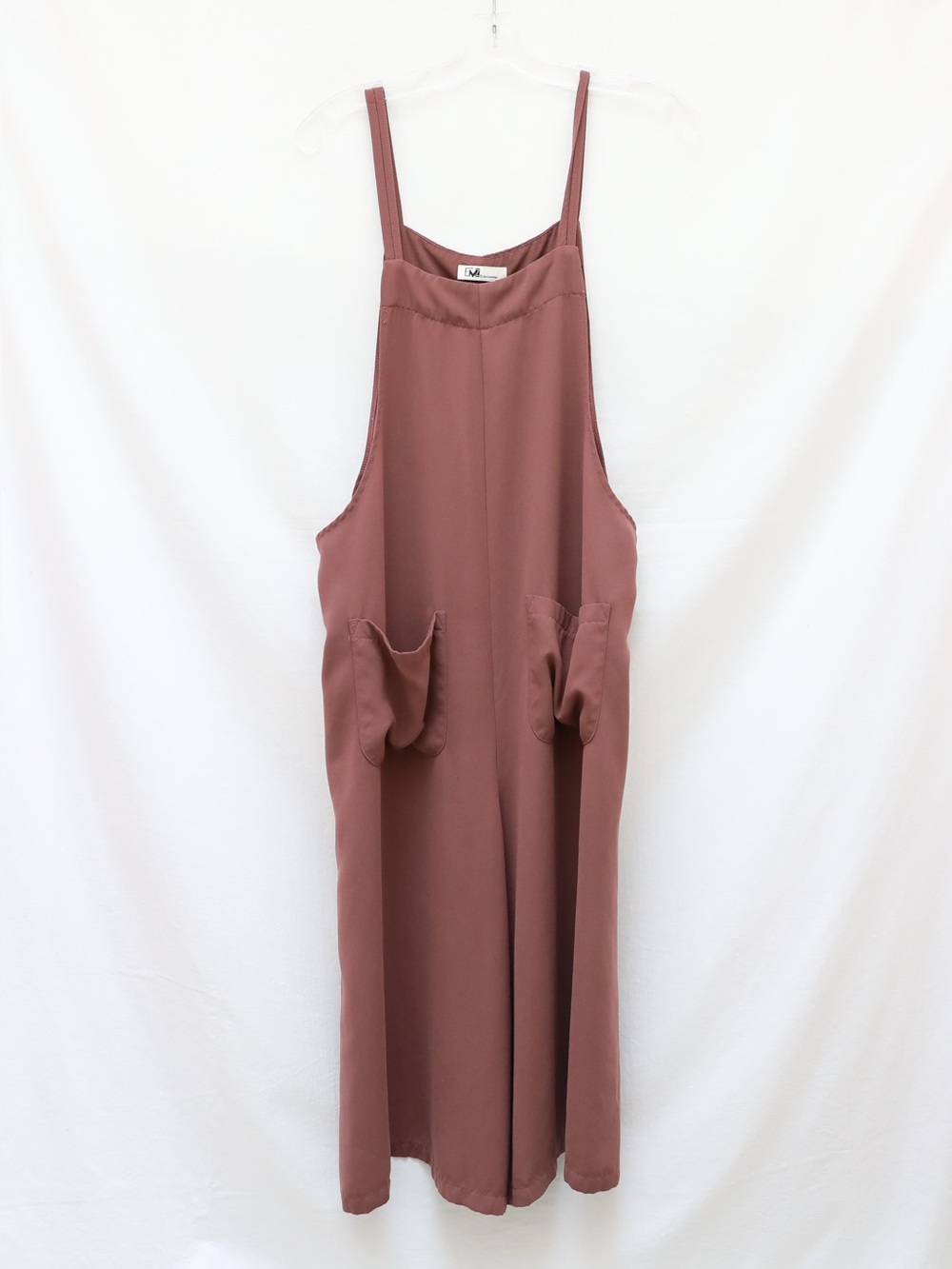 EMZ mauve brown jumpsuit overalls wide leg pockets sleeveless casual mori girl M